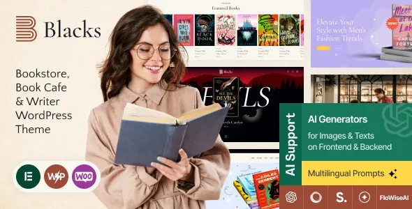 Blacks - Bookstore, Book Cafe & Writer WordPress Theme