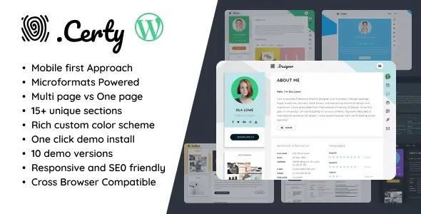 Certy - Creative Resume, CV & vCard