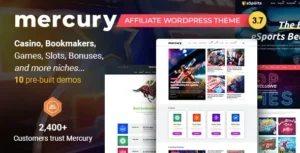 Mercury  – Affiliate WordPress Theme. Casino, Gambling & Other Niches. Reviews & News