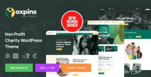 Oxpins  – Non Profit Charity WordPress Theme