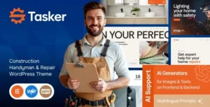 Tasker  – Construction Handyman & Repair WordPress Theme