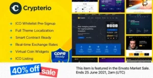 Crypterio  – ICO Landing Page and Cryptocurrency WordPress Theme