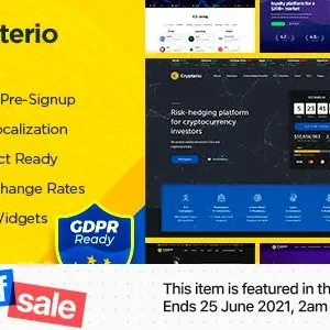 Crypterio – ICO Landing Page and Cryptocurrency WordPress Theme