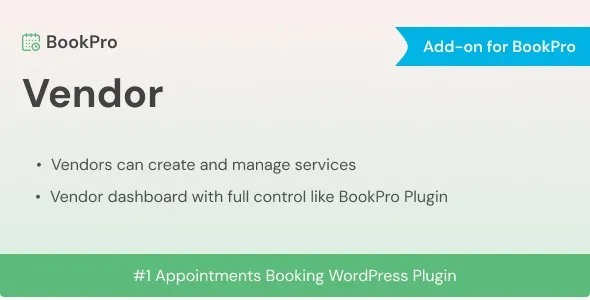 Vendor Add-on for BookPro Plugin WordPress