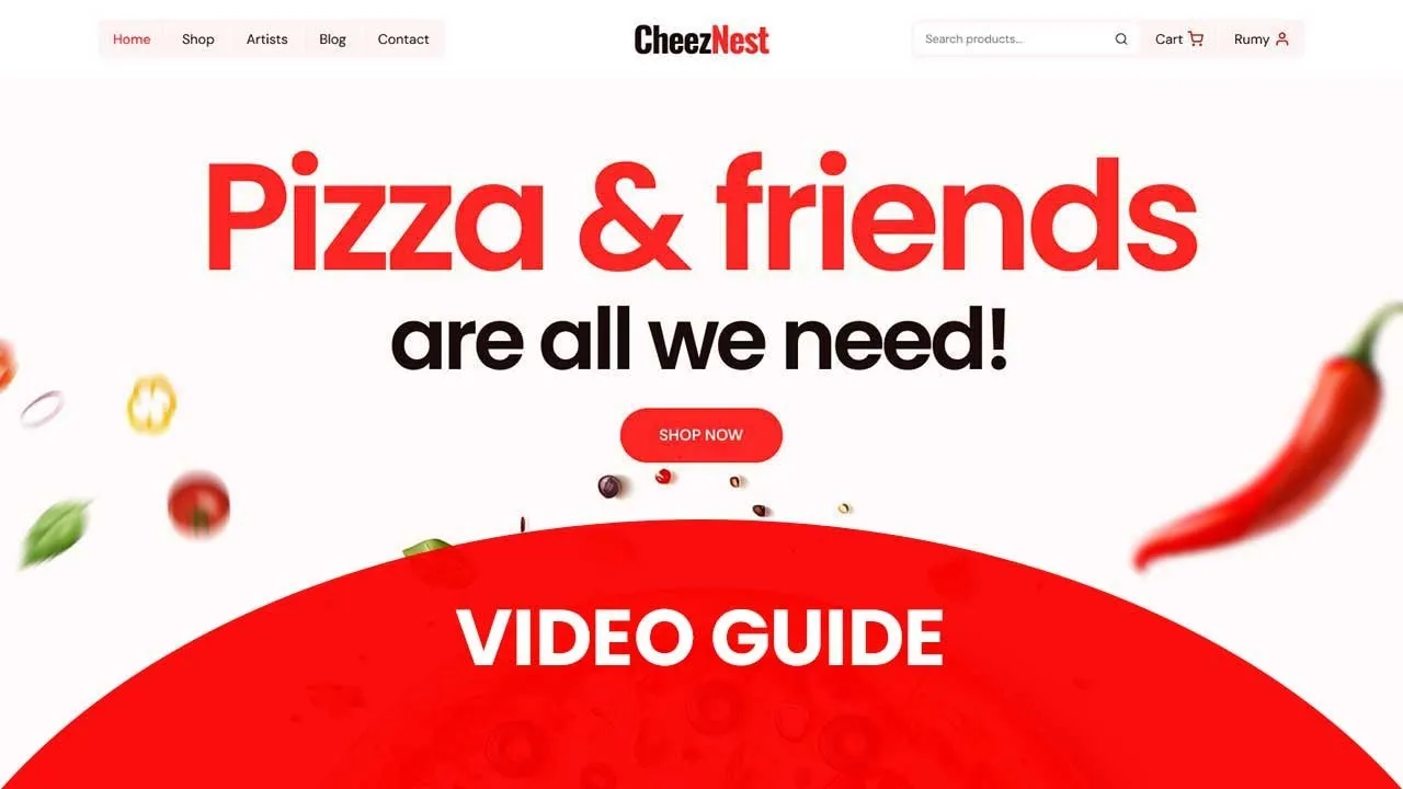 CheezNest - Pizza Restaurant Fast Food Shop WooCommerce Elementor Template Kit