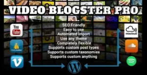 Video Blogster Pro – Import YouTube videos to WordPress. Also DailyMotion, Spotify, Vimeo and more