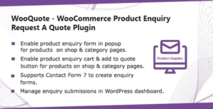 WooQuote – WooCommerce Product Enquiry & Request A Quote Plugin