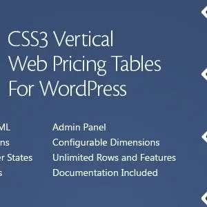 CSS3 Vertical Web Pricing Tables For WordPress