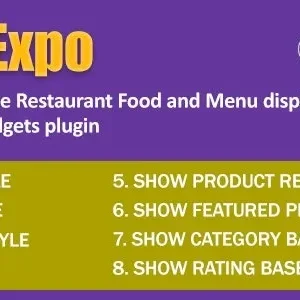 FoodExpo – WooCommerce Restaurant Food Menu display Elementor widgets plugin