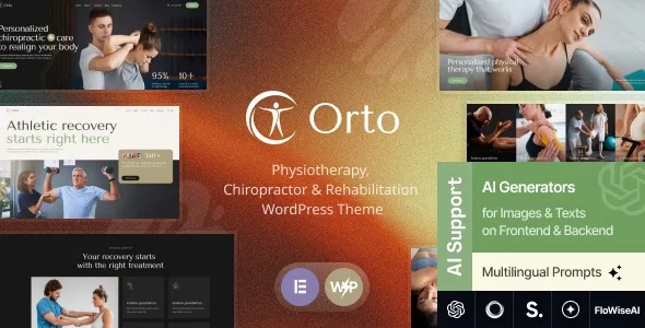 Ortho – Physiotherapy, Chiropractor & Rehabilitation WordPress Theme