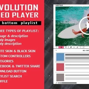 Revolution Video Player With Bottom Playlist – YouTube/Vimeo/Self-Hosted Support
