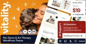 Vitality – Pet, Dance & Art Therapy WordPress Theme