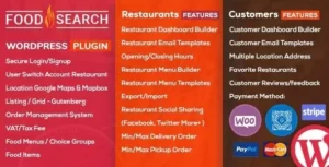 WP Food Search – Single & Multi Restaurant Menu & Food Ordering Plugin