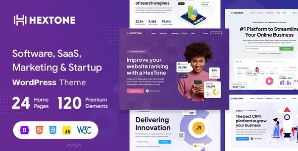 HexTone - Software, SaaS & Startup WordPress Theme