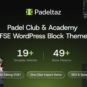 Padeltaz – Padel Club and Sports Academy FSE WordPress Block Theme