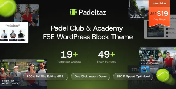 Padeltaz – Padel Club and Sports Academy FSE WordPress Block Theme