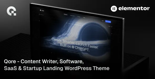 Qore – Content Writer, Software, SaaS & Startup Landing WordPress Theme