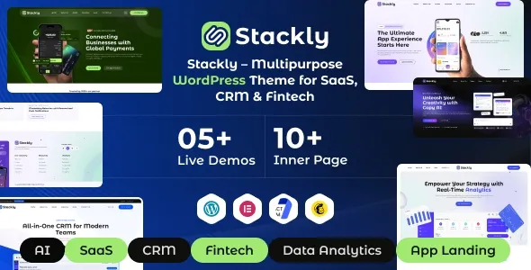 Stackly - Multipurpose WordPress Theme for SaaS, CRM & Fintech