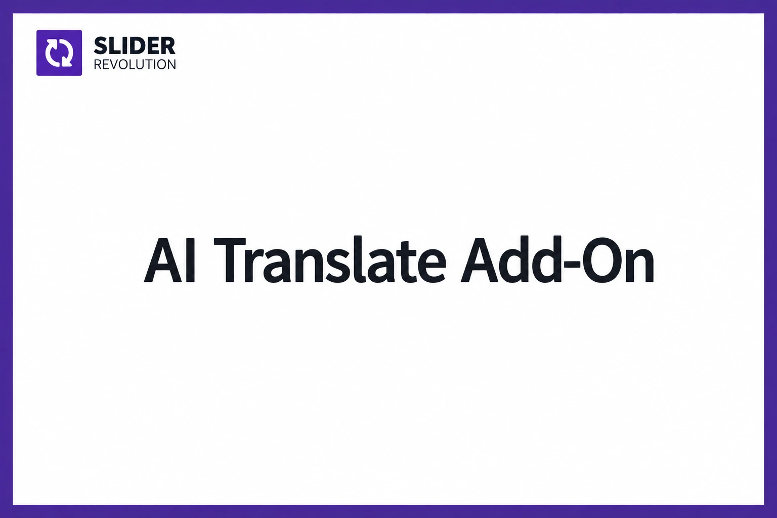 Slider Revolution AI Translate Add-On