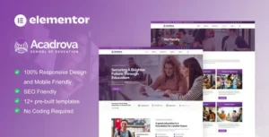 Acadrova – University & School Education Elementor Pro Template Kit