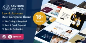 Advisom – Attorney Lawyer WordPress Theme