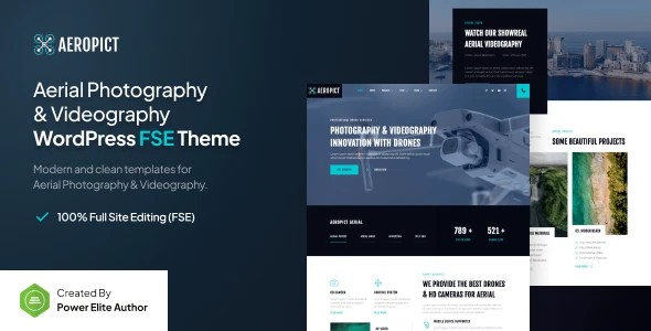 Aeropict – Drone Aerial Photography & Videography Gutenverse FSE WordPress Block Theme