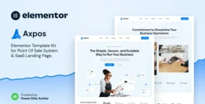 Axpos – Point Of Sale Software & SaaS Landing Page Elementor Template Kit