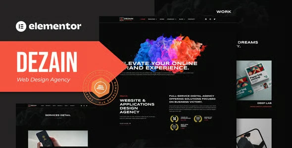 Dezain - Web Design Agency Elementor Pro Template Kit