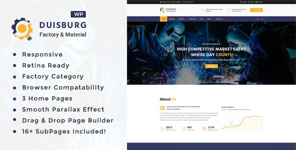 Duisburg - Factory & Industrial Business WordPress Theme