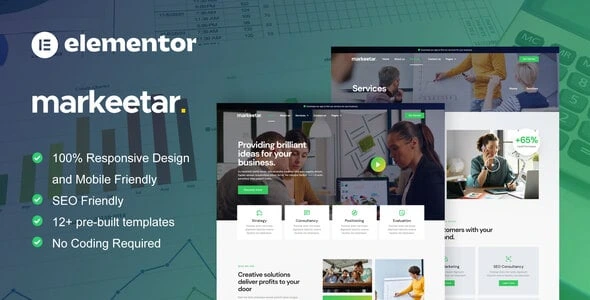 Markeetar - Digital Marketing Agency Elementor Pro Template Kit