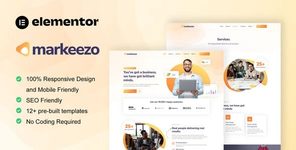 Markeezo - SEO & Digital Marketing Agency Elementor Template Kit