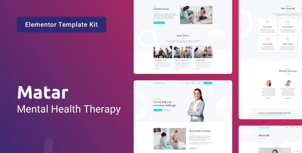 Matar — Mental Health Therapy Elementor Template Kit