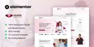 MediLife - Medical Clinic Services Elementor Template Kit