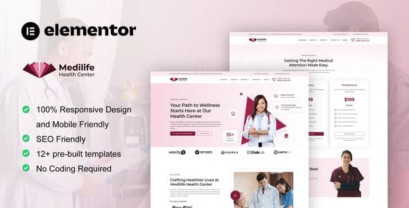 MediLife - Medical Clinic Services Elementor Template Kit