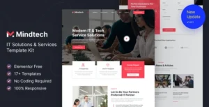 Mindtech – IT Solutions & Services Company Elementor Template Kit