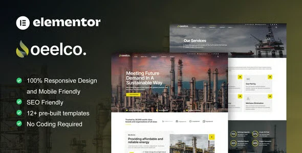 Oeelco - Oil Company & Industrial Elementor Pro Template Kit
