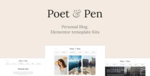 Poet & Pen - Personal Blog Elementor Template Kit