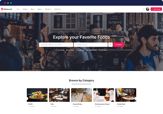 Restaurant Directory Theme for WordPress
