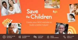 Save the Children - Charity WordPress Theme with Donations