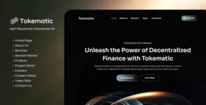 Tokematic - Crypto Defi Launch Elementor Template Kit