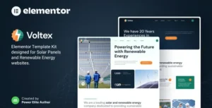 Voltex – Solar Panels & Renewable Energy Company Elementor Template Kit