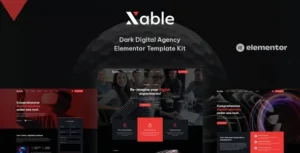 Xable - Dark Digital Agency Elementor Pro Template Kit
