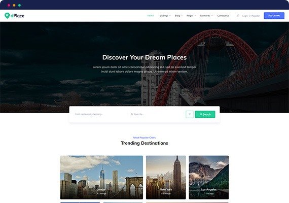 dPlace – Tourism & Travel WordPress Directory Theme